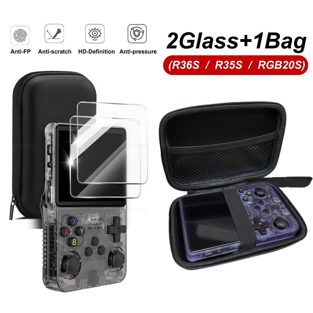 Screen Protector Tempered Glass Console - Bolsa de almacenamiento 3 en 1
