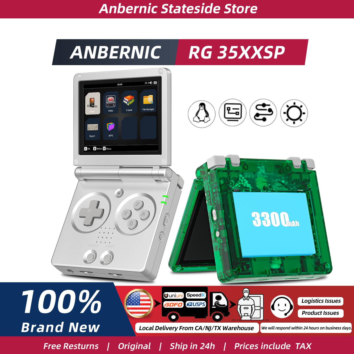 ANBERNIC RG35XXSP FILP, consol - Retro Game Console Hdmi Tv Output reseña y precio